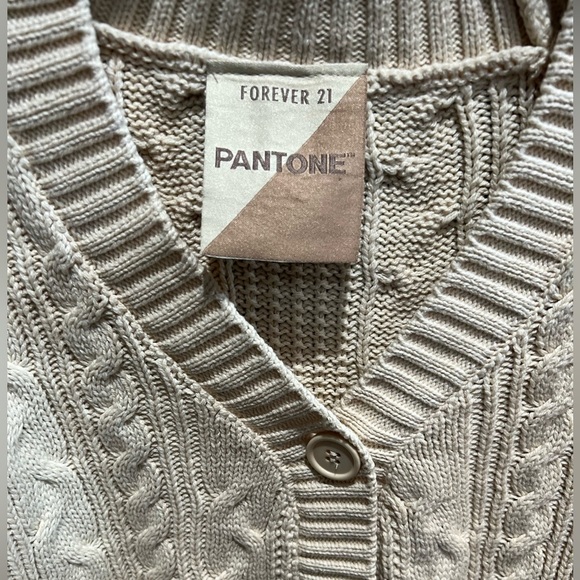 Women’s Forever 21 X Pantone 2pc Set Cable Knit Sweater Leggings Cardigan - Picture 6 of 15